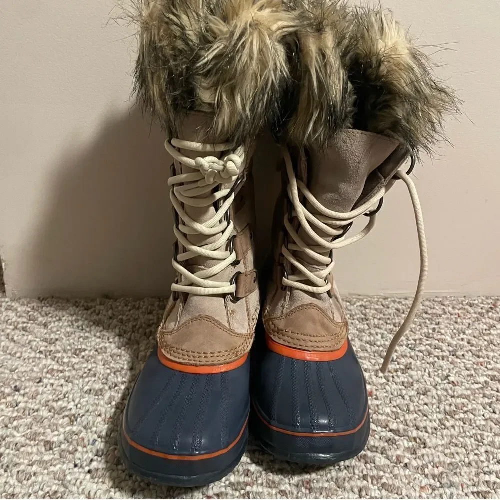 Sorel Joan Of Arctic Tan Waterproof Lined Shearling Winter Boots- Size 7